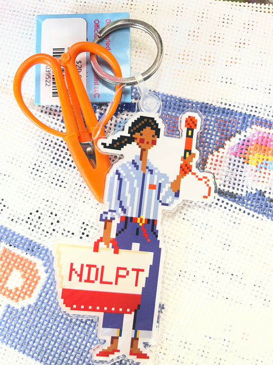Dark Hair NDLPT Key Chain/Bag Tag