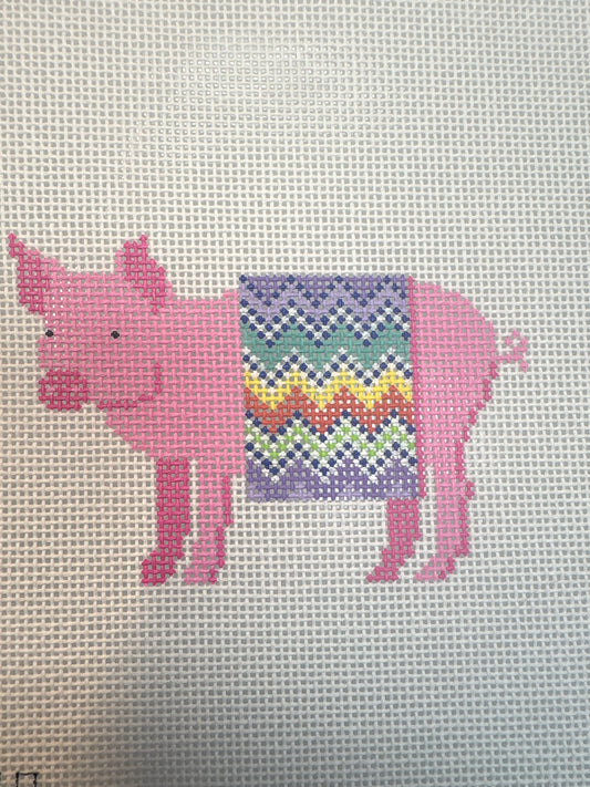 Pig in a Missoni Blanket