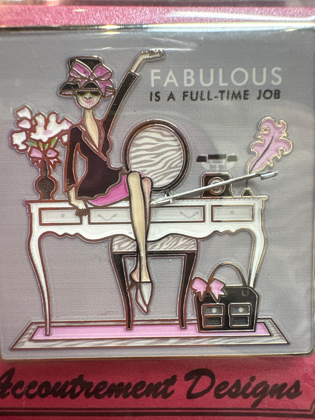Fabulous stitcher enamel pin