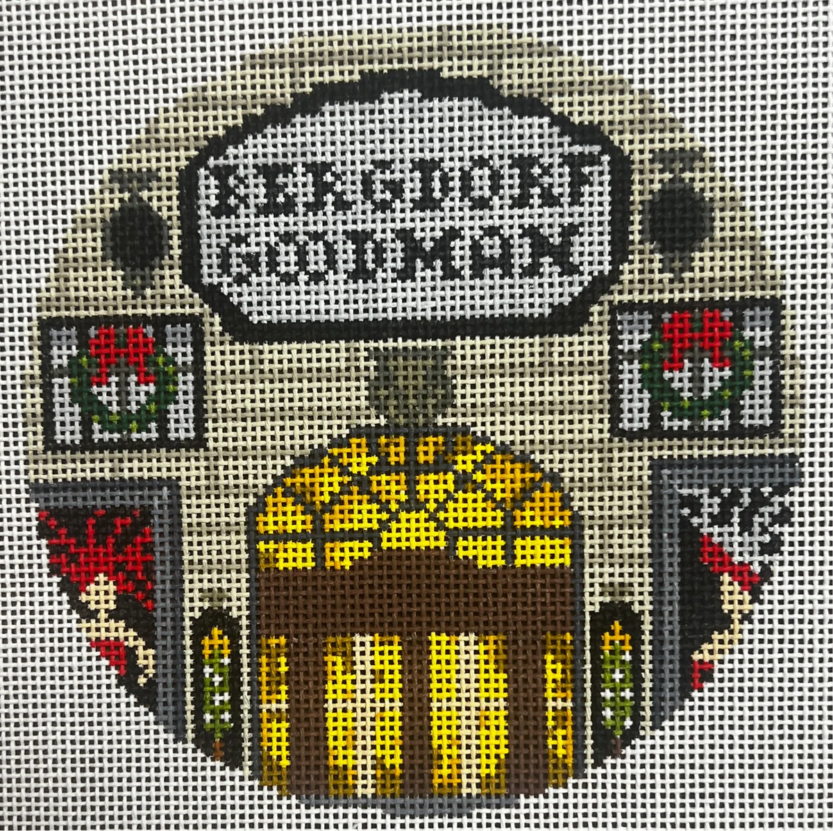 Embroidery design with a rooster and text on a white background