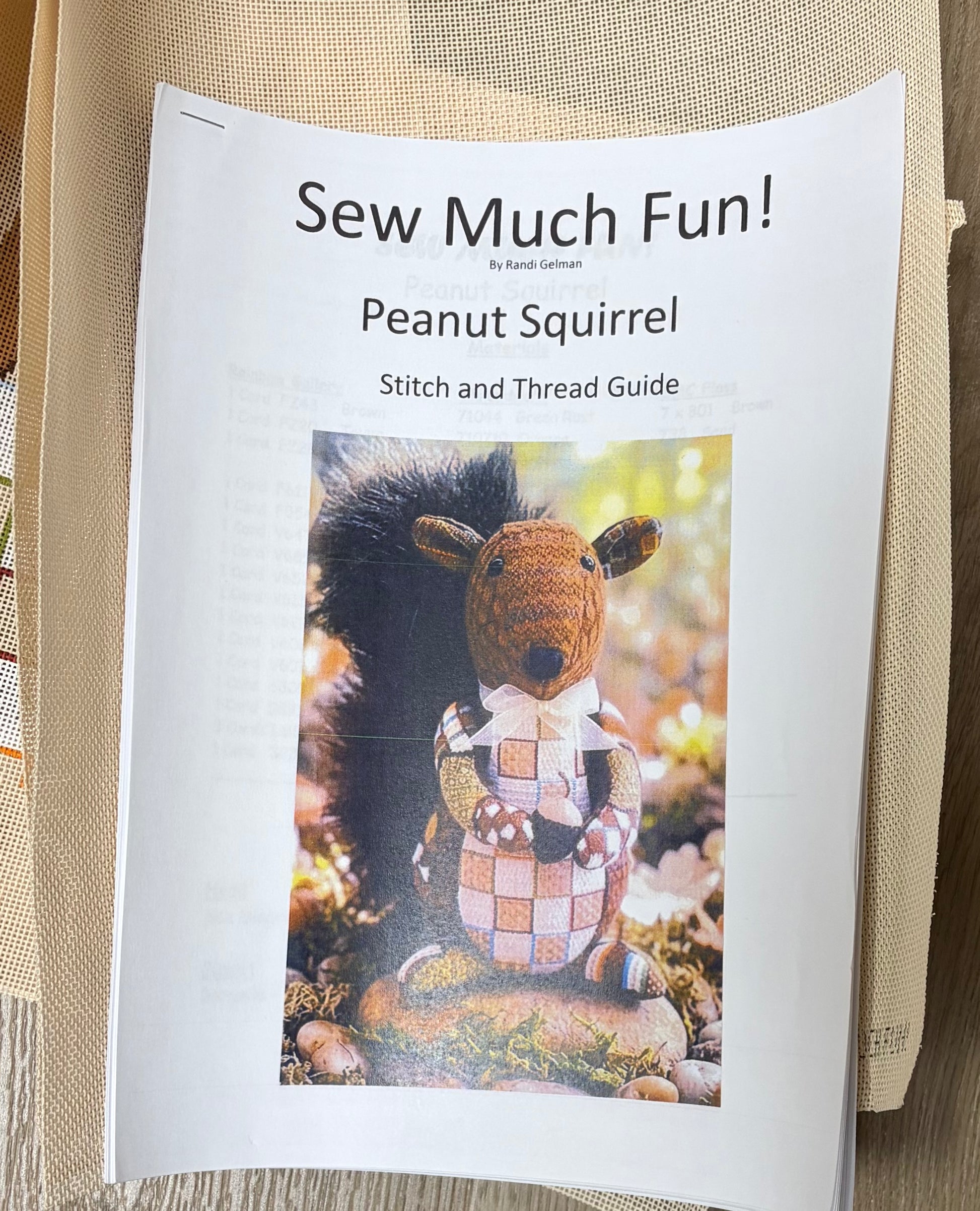 Sew Much Fun! squirrel stitch and thread guide booklet