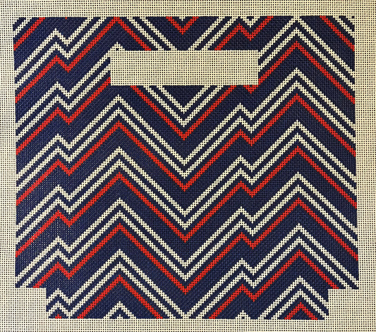 Blue/Red Zag Clutch Large