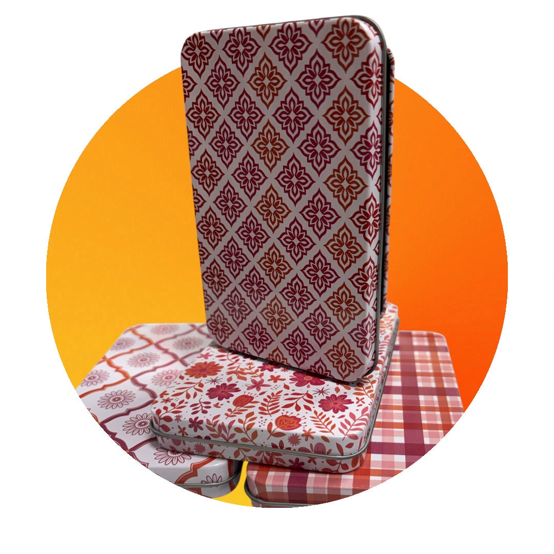 Patterned seat cover with a colorful background