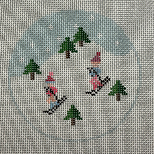 Ski Ornament - Blue