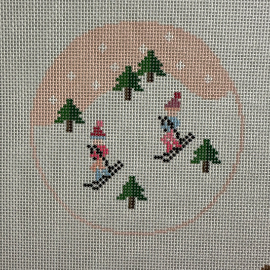 Ski Ornament - Pink
