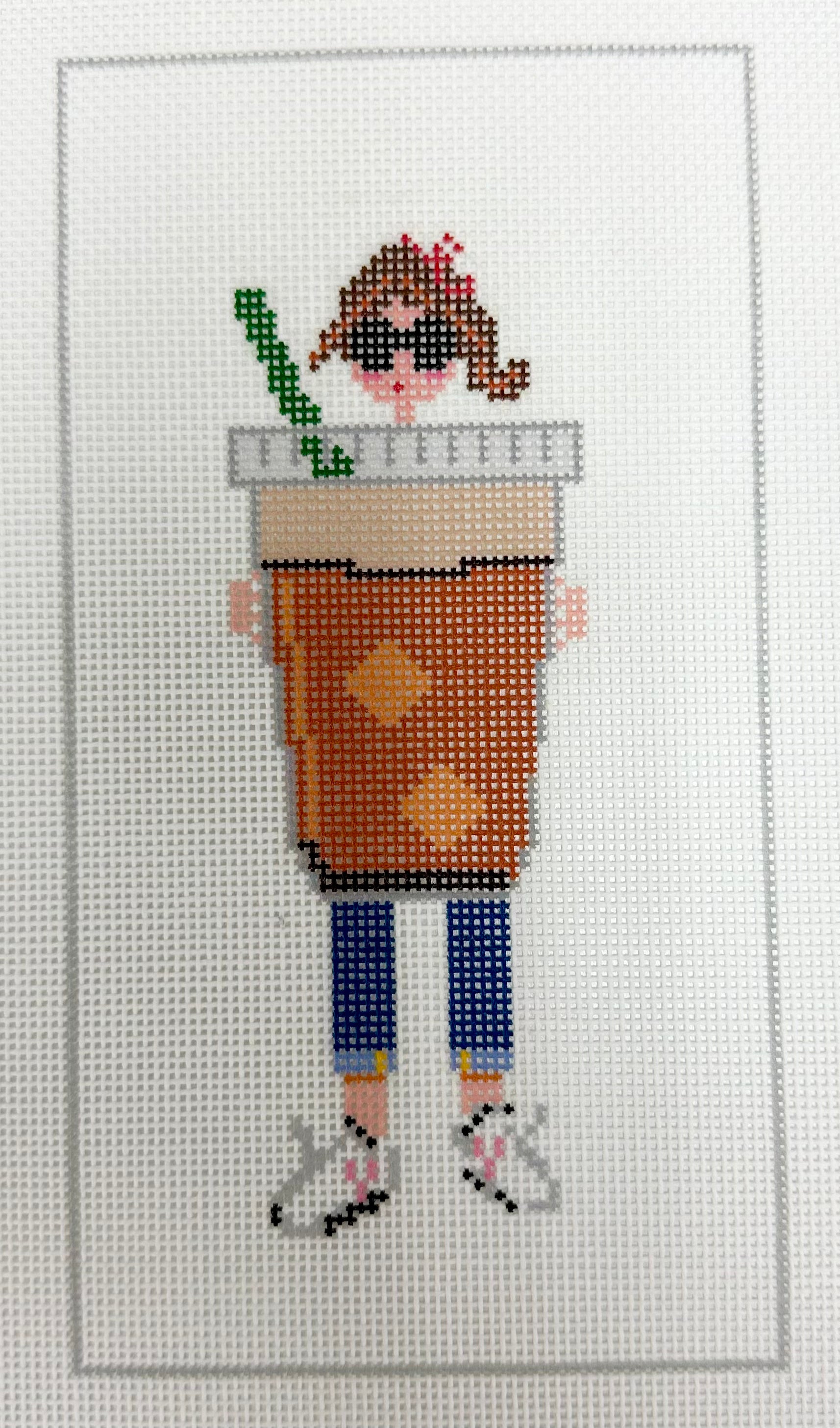 Coffee Cup Character Needlepoint