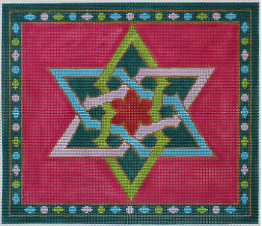 Star of David - Pink and Green
