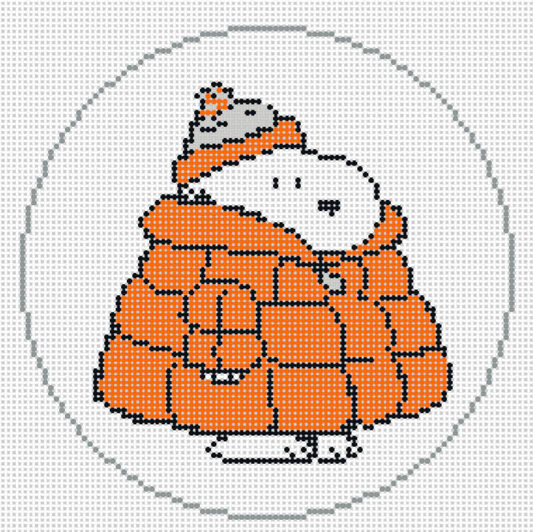 Snoopy in Orange Puffer Coat