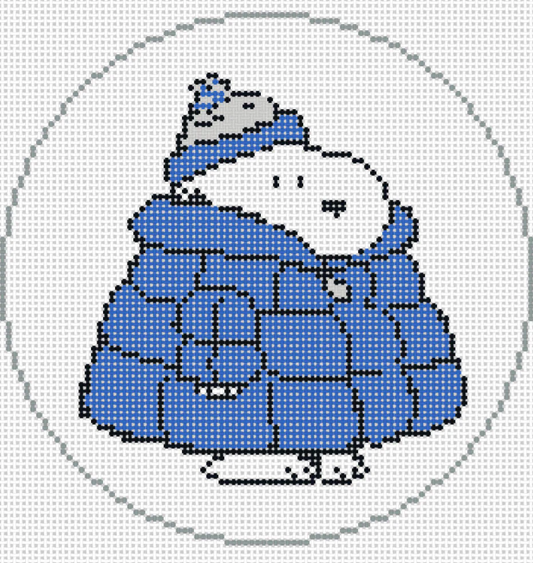 Snoopy in Royal Blue Puffer Coat