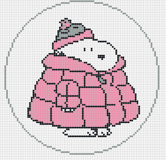 Snoopy in Pink Puffer Coat