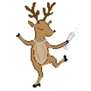 Festive reindeer cocktail needlepoint ornament