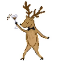 Martini reindeer needlepoint ornament canvas