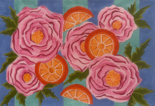 Pink Flowers and Oranges