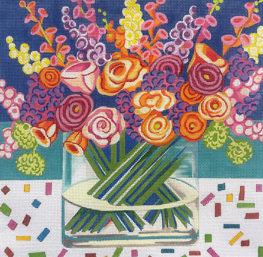 Large Floral with Confetti