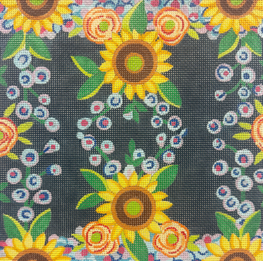 Yellow Sunflowers on Navy