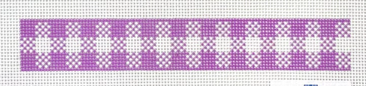 Woven Gingham Key Fob - Purple