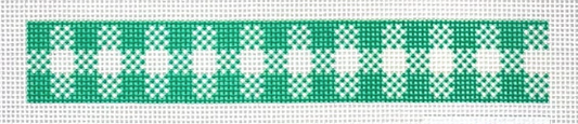 Woven Gingham Key Fob - Green