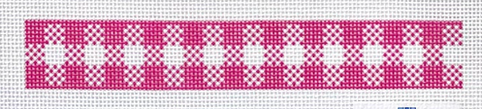 Woven Gingham Key Fob - Pink
