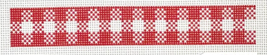 Woven Gingham Key Fob - Red