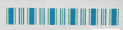 Cabana Stripe Key Fob - Blue/Green