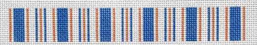 Cabana Stripe Key Fob - Blue/Orange