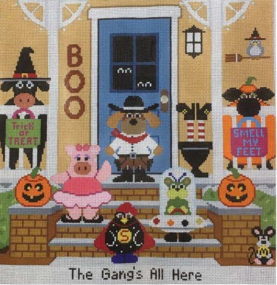 Halloween Needlepoint Canvas Scene