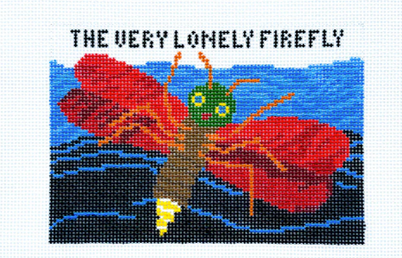 Pixel art of a firefly with text 'The Very Lonely Firefly' on a black background