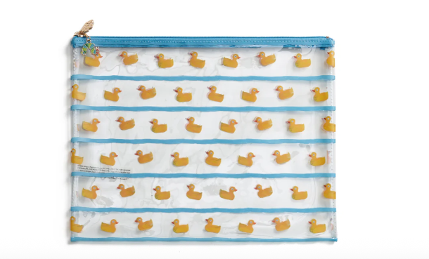 Reusable bag with duck pattern on a white background