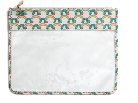 Pouch with rainbow pattern on a white background