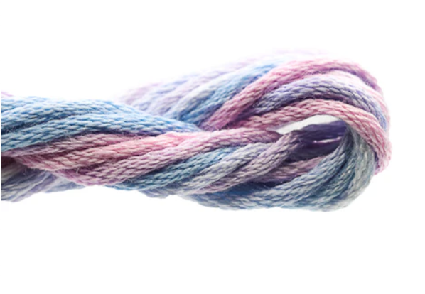 Multicolored yarn skein on a white background