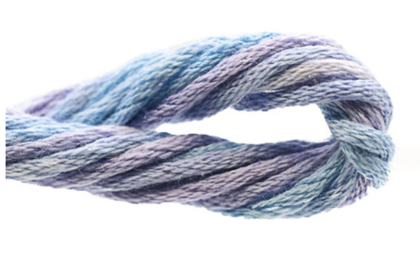 Multicolored yarn skein on a white background