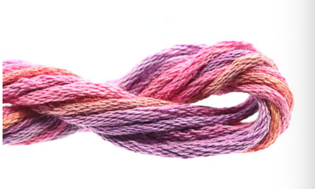 Multicolored yarn skein on a white background