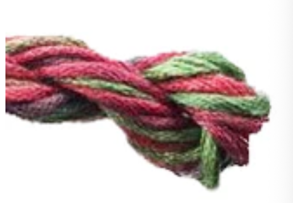 Multicolored rope on a white background