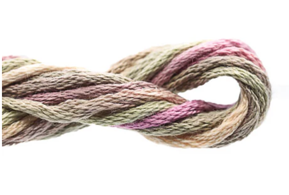 Multicolored yarn skein on a white background