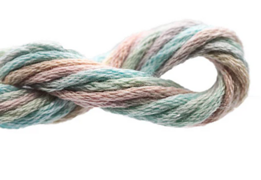 Multicolored yarn skein on a white background