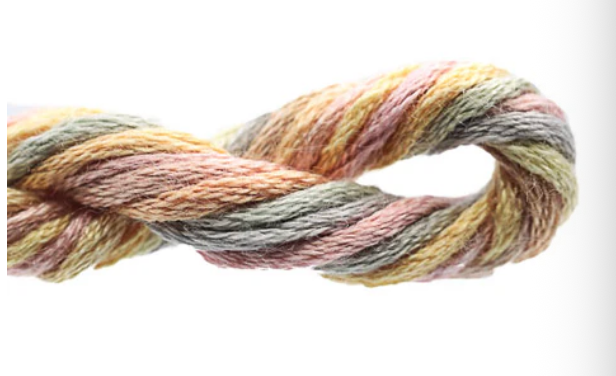 Multicolored yarn skein on a white background