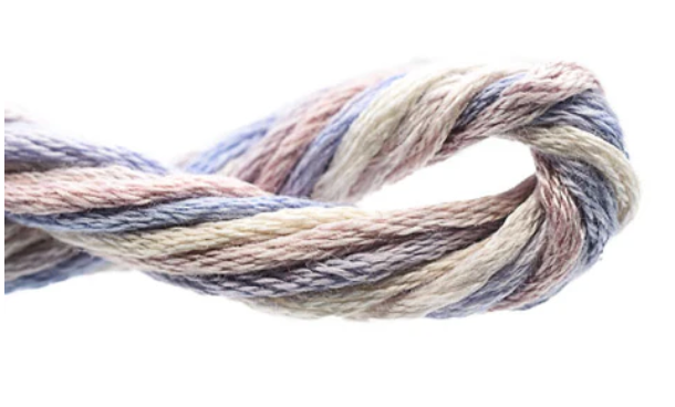 Multicolored yarn skein on a white background