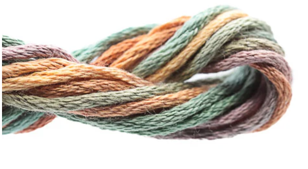 Multicolored yarn skein on a white background
