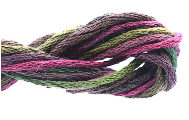 Multicolored yarn skein on a white background