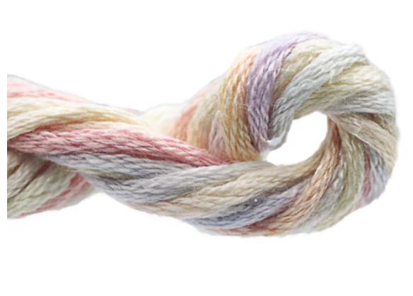 Multicolored yarn skein on a white background