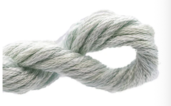 Gray rope tied in a knot on a white background