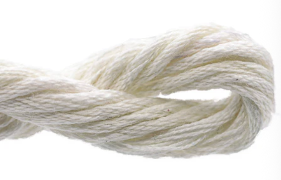 Close-up of a ball of white yarn on a white background