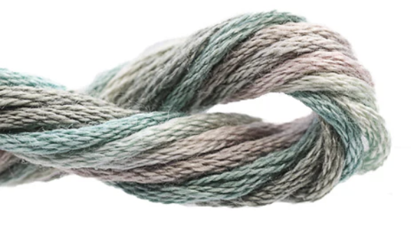 Multicolored yarn skein on a white background