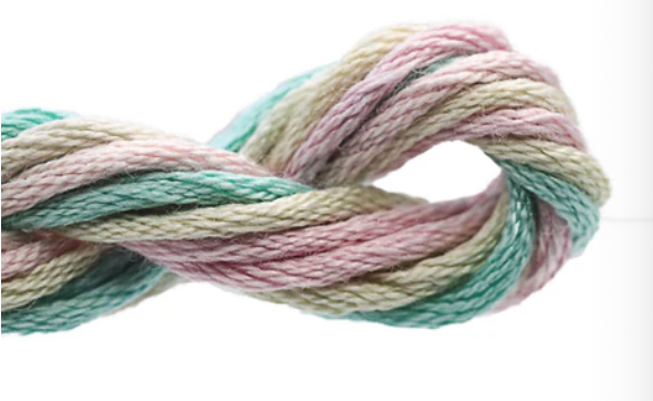 Multicolored yarn skein on a white background