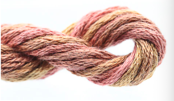 Multicolored yarn skein on a white background