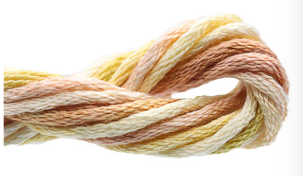 Multicolored yarn skein on a white background