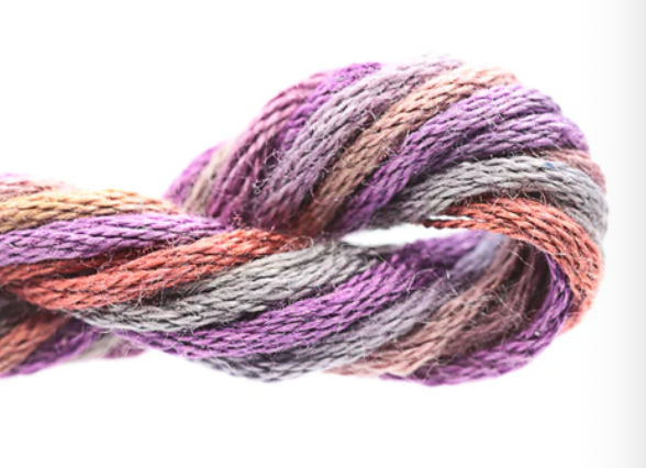 Multicolored yarn skein on a white background