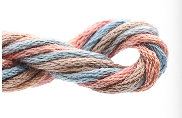 Multicolored yarn skein on a white background