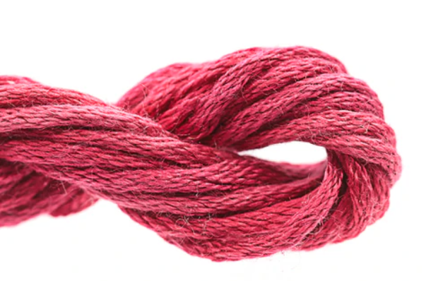 Close-up of pink yarn on a white background