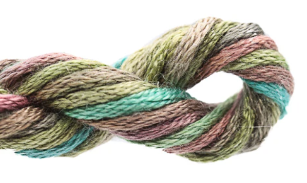Multicolored yarn skein on a white background